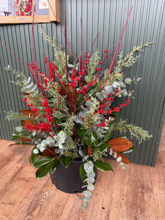 Outdoor Holiday Planter